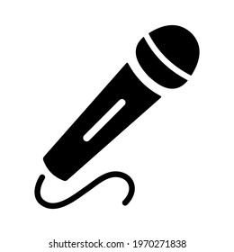 Microphone icon isolated vector illustration. High quality black style vector icon
