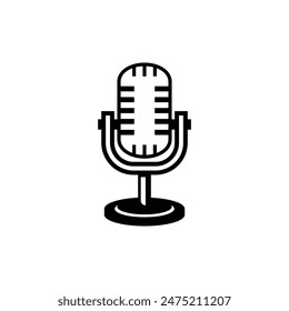Microphone icon isolated vector illustration.