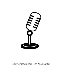 Microphone icon isolated vector illustration.