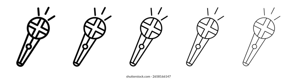 Mikrofonsymbol, einzelne Vektorgrafik auf weißem Hintergrund