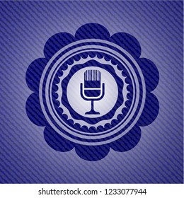 microphone icon with jean texture