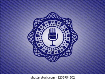 microphone icon with jean texture