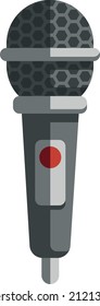Icono de micrófono. Dispositivo de canto de karaoke. Equipo de estudio de música