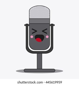 microphone icon. Kawaii and technology. Vector graphic