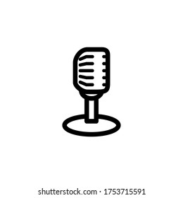 diseño de línea de iconos de micrófono