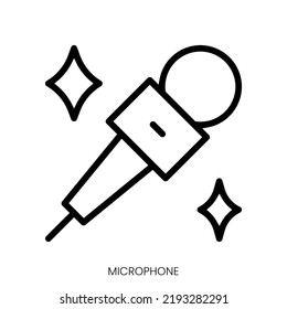 Mikrofon-Symbol. Line Art Design einzeln auf weißem Hintergrund