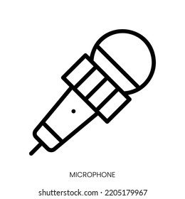 microphone icon. Line Art Style Design Isolated On White Background