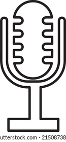 Microphone Icon line art vector illustration on white background..eps
