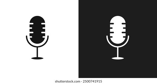 Microphone icon line art vector