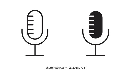 Microphone icon in line design. Simple icon vector
