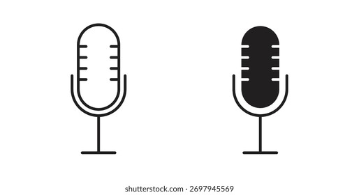 Línea del icono del micrófono. eps 10 Ilustración vectorial