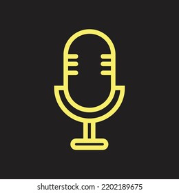 microphone icon in line style. doodle microphone vector icon