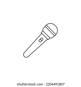 Microphone icon in line style icon, isolated on white background