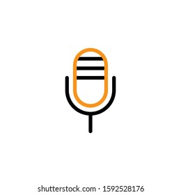 Microphone icon. Line and two colour design template