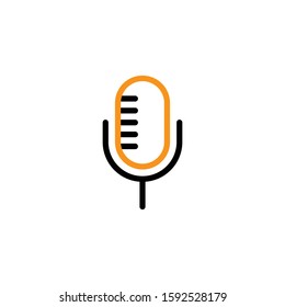 Microphone icon. Line and two colour design template