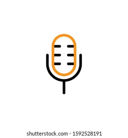 Microphone icon. Line and two colour design template