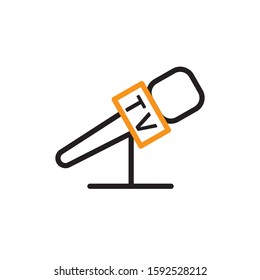 Microphone icon. Line and two colour design template