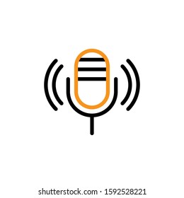 Microphone icon. Line and two colour design template