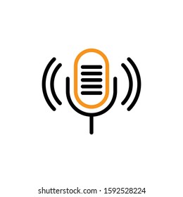 Microphone icon. Line and two colour design template