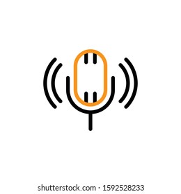 Microphone icon. Line and two colour design template