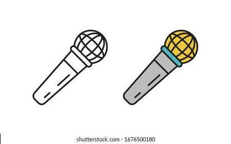 Mikrofon-Symbol. Linearer Stil. Flaches Design.
