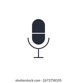 Icono del micrófono. Signo de estilo lineal para el concepto móvil y el Diseño web. Icono de Vector. Símbolo, ilustración del logotipo. Gráficos de Vector