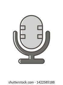 Microphone icon. Live music. communication icon - media technology. Speaker symbol. Emblem isolated on white background, Flat style for graphic and web design, logo. EPS10