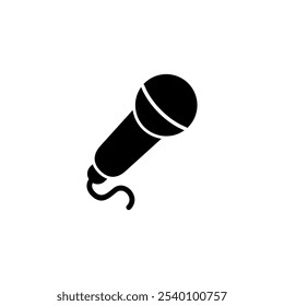 Ícone de microfone logotipo design. símbolo e sinal de karaokê