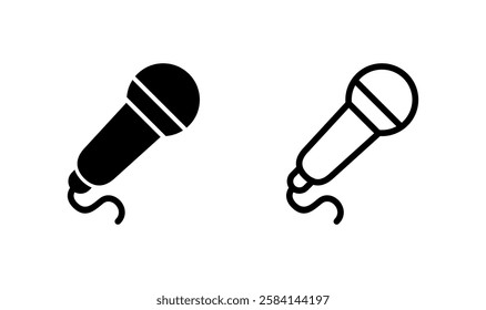 Microphone icon logo design. karaoke sign and symbol