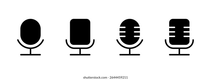 Ícone de microfone logotipo design. símbolo e sinal de karaokê