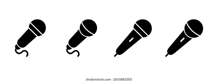 Logo-Design für Mikrofonsymbol. Karaoke-Zeichen und -Symbol