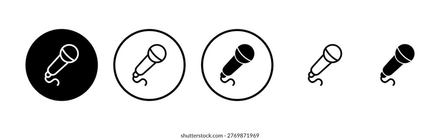 Microphone icon logo design. karaoke sign and symbol