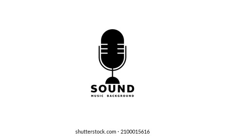Microphone  icon logo design on white background , Flat Modern design , illustration Vector EPS 10