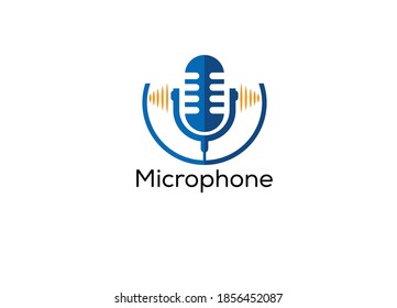 Plantilla de diseño del logotipo del icono del micrófono