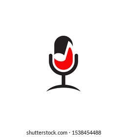 Microphone icon logo design vector illustration template