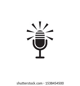 Microphone icon logo design vector illustration template