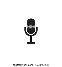 Microphone icon logo design vector illustration template