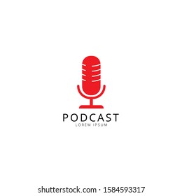 Microphone icon logo design vector template. Podcast icon logo concept