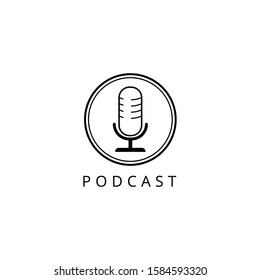 Podcast Radio Logo Design Using Microphone Stock Vector (Royalty Free ...