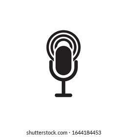 Microphone icon logo design vector template illustration