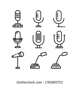 icono de micrófono o logotipo símbolo de signo aislado ilustración vectorial - Colección de iconos vectoriales de estilo negro de alta calidad
