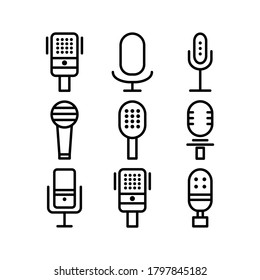 Microphone icon or logo isolated sign symbol vector illustration - Collection of high quality black style vector icons
