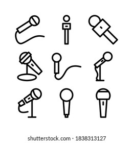 Mikrofon-Symbol oder -Logo einzeln auf ZeichenSymbol, Vektorgrafik - Sammlung hochwertiger Vektorsymbole mit schwarzem Stil
