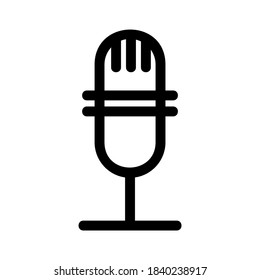 icono de micrófono o logotipo símbolo de signo aislado ilustración vectorial - iconos vectoriales de estilo negro de alta calidad
