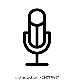 icono de micrófono o logotipo símbolo de signo aislado ilustración vectorial - iconos vectoriales de estilo negro de alta calidad
