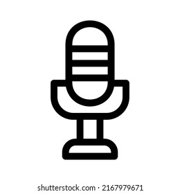 icono de micrófono o logotipo símbolo de signo aislado ilustración vectorial - iconos vectoriales de estilo negro de alta calidad
