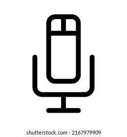 Mikrofon-Symbol oder -Logo einzeln auf Zeichen, Vektorgrafik - hochwertige Vektorsymbole in schwarzem Stil
