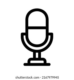 Mikrofon-Symbol oder -Logo einzeln auf Zeichen, Vektorgrafik - hochwertige Vektorsymbole in schwarzem Stil
