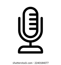 icono de micrófono o logotipo símbolo de signo aislado ilustración vectorial - iconos vectoriales de estilo negro de alta calidad
