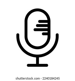 icono de micrófono o logotipo símbolo de signo aislado ilustración vectorial - iconos vectoriales de estilo negro de alta calidad
